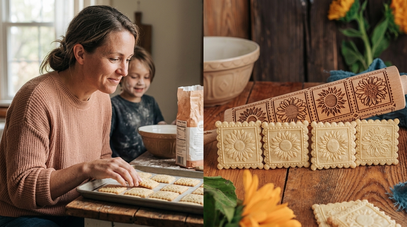 If you want a pin that works with your actual weekend routine (Embossed Rolling Pins)